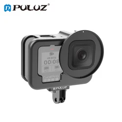 PULUZ Aluminum Alloy Protective Cage Housing Shell Cover with Frame & 52mm UV Lens For GoPro HERO12 11 10 9 Black Action Cameras