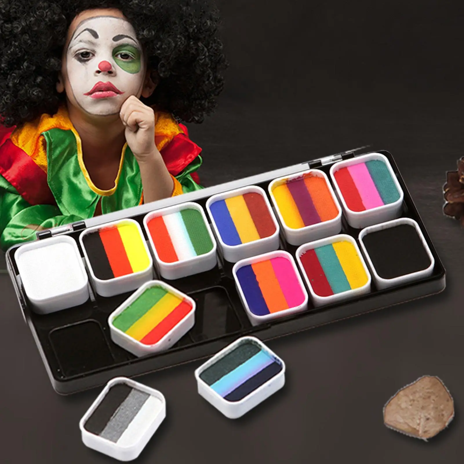 

make up Face Body Paint multi Colors face Water Activated cosplay eye make up Palette Stroke Split Cakes Palette Rainbow Face