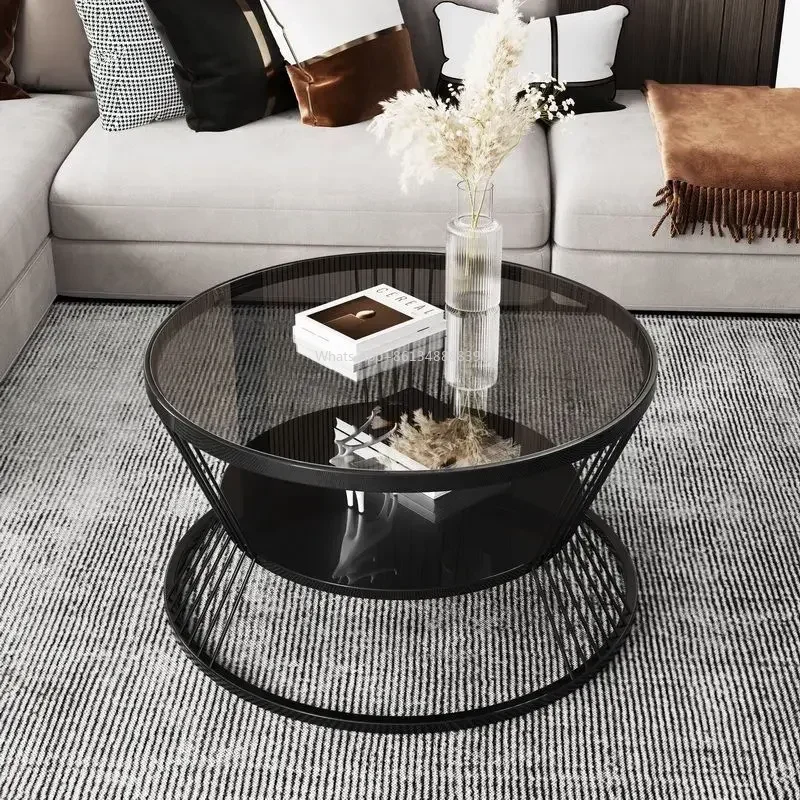 

Hot Small Apartment Living Room Round Household Minimalist Mini Table Modern Light Luxury