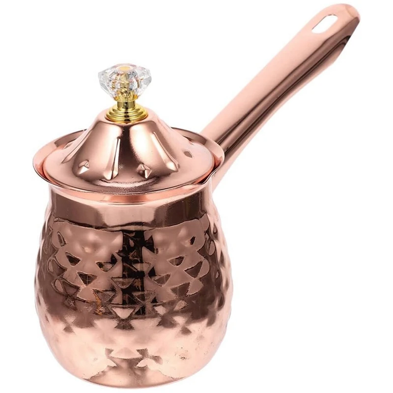 

Turkish Coffee Maker Copper Coffee Tea Maker Milk Warmer Hot Chocolate Maker Butter Melting Pot 600Ml Rose Gold Easy To Use