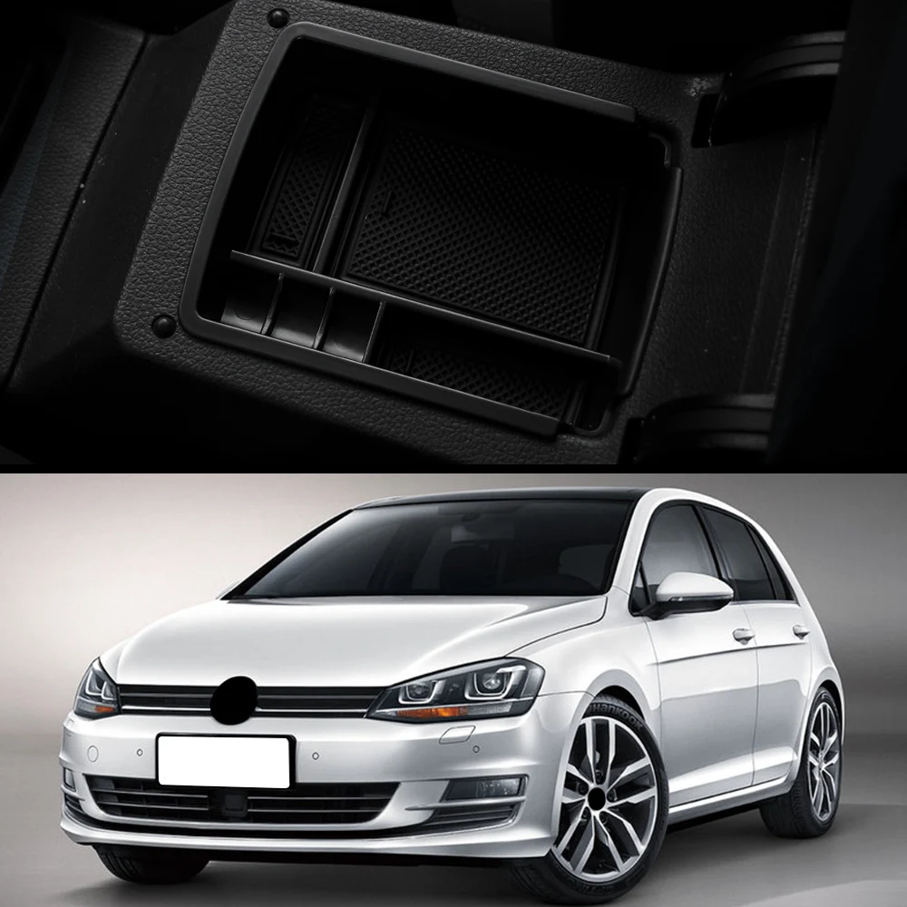 Auto Mittelarmlehne Aufbewahrungsbox Container Halter Tablett für Volkswagen VW Golf 7 Mk7 VII 5G GT I R 2013-2019 Organizer Zubehör – Detail 1