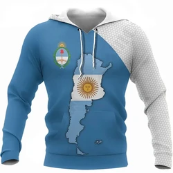 Argentina Flag 3D Printed Hoodies For Men Clothes National Emblem Graphic Sweatshirts Fashion Veteran Pullovers Casual Tracksuit