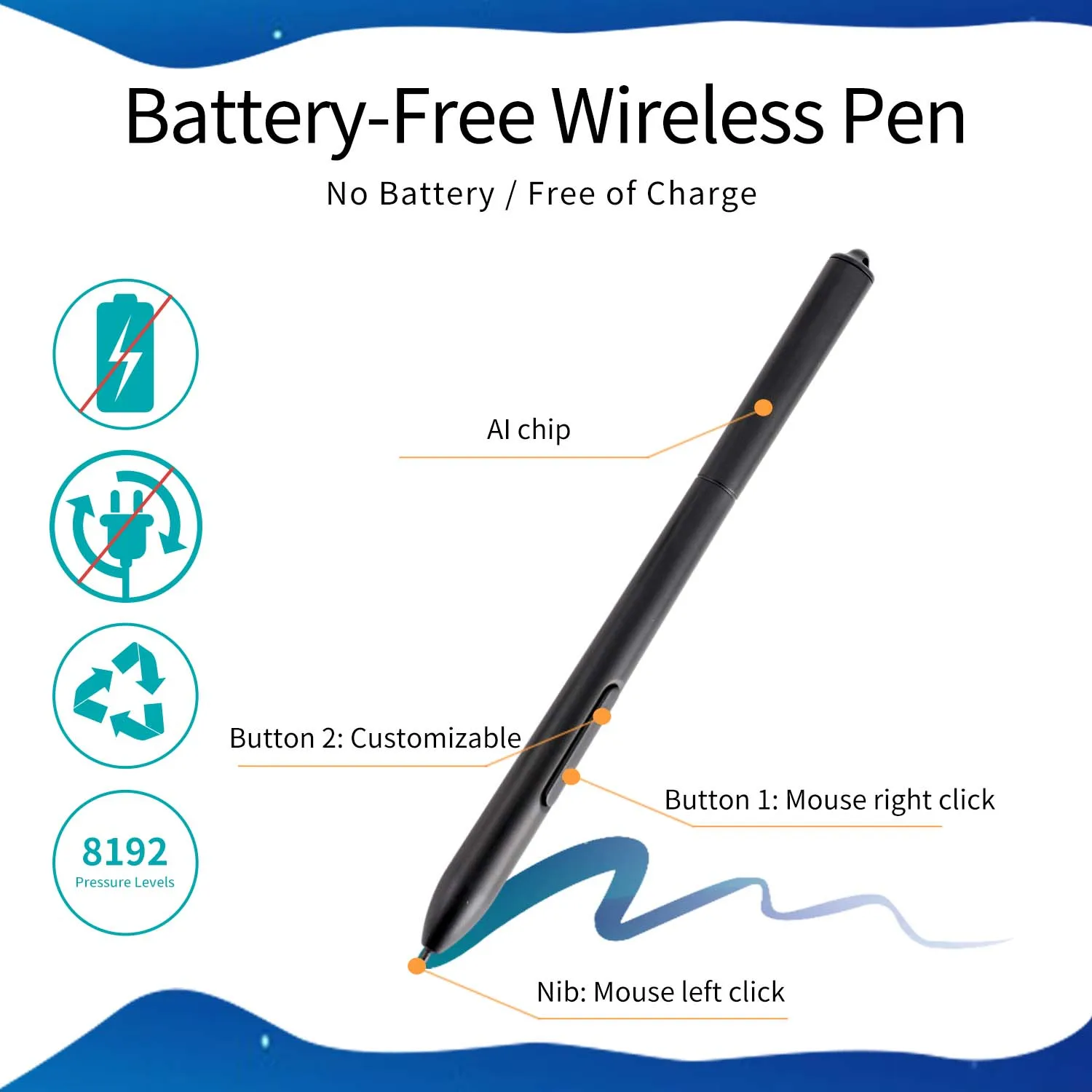 1060Plus Digital Graphic Tablet 12 Hot Keys With Passive Emr Stylus Writing Pen Tablet