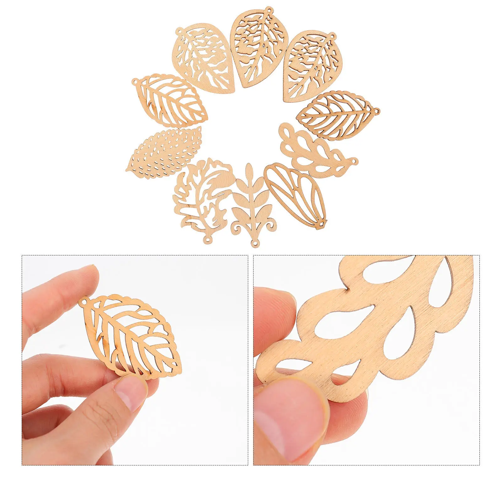 10Pcs Wooden Slice Craft Set Hand-Painted DIY Decoration Kit for Family Bonding Kids Learning Art Therapy Home Office Accent