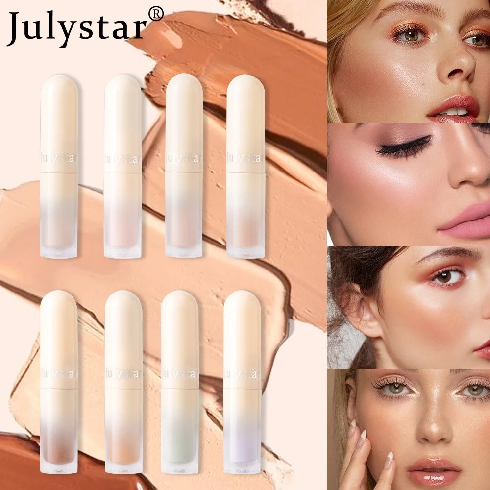 Julystar 8 Color Liquid Concealer Natural Silk Smooth Texture Waterproof Long Lasting Cover Spot Tattoo Professional Concealer