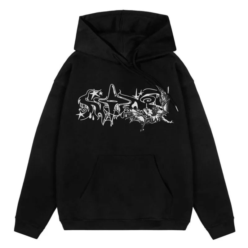 Fallen Angel Print Harajuku Hoodie 2