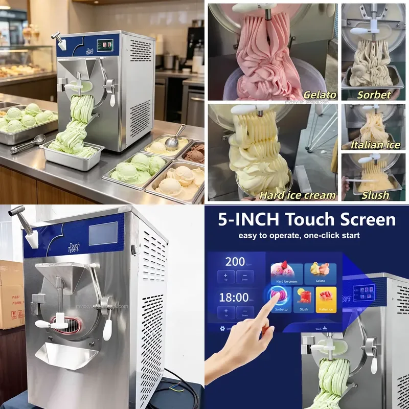 for Commercial Automatic Adjustable Speed Hard Ice Cream Machine Large Capacity New 304 Stainless Steel Italian Ice Cream