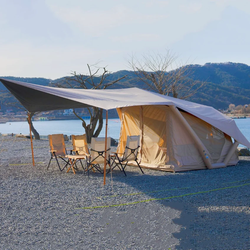 

Newest One Room One Hall Waterproof Inflatable Air Family Tent With Canopy