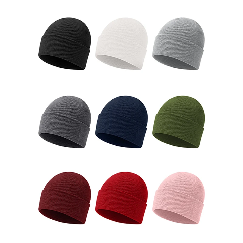 Men's Autumn Winter Warm Woolen Hat Solid Color Cold-Proof Knitted Thickened Ear-Protecting Windproof Slouch Hat