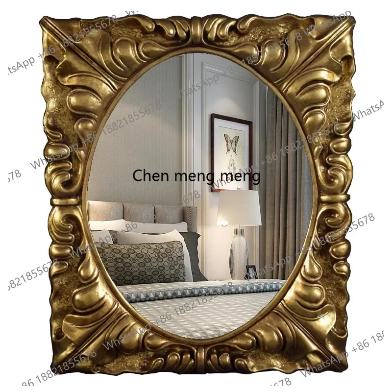 6239 European bathroom mirror American retro makeup mirror bedroom dressing decoration wall hanging mirror