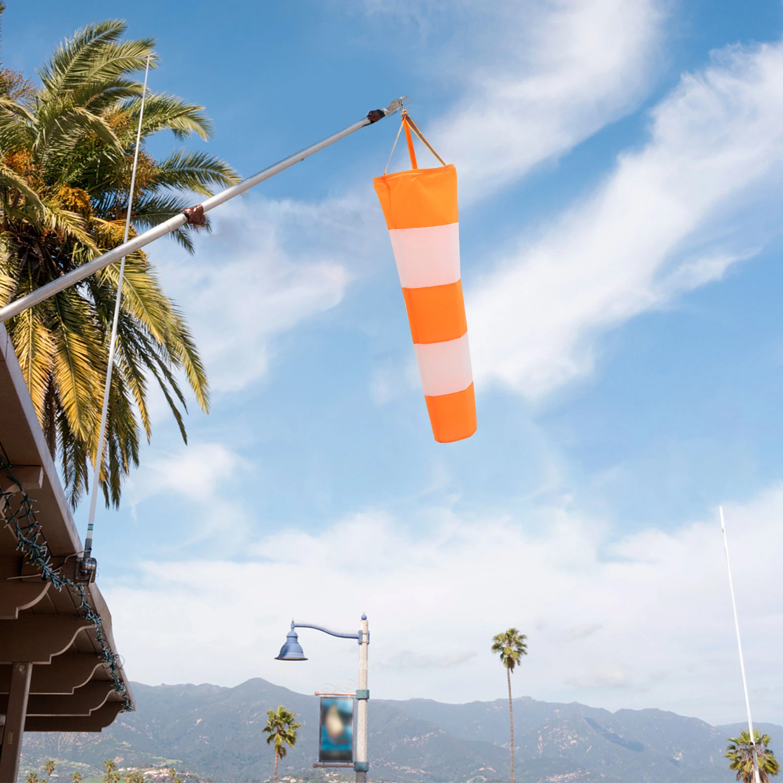 

Waterproof Warning Flag 80cm Orange Grey Reflective Windsock Oxford Cloth Garden Decorative Wind Direction Indicator Outdoor