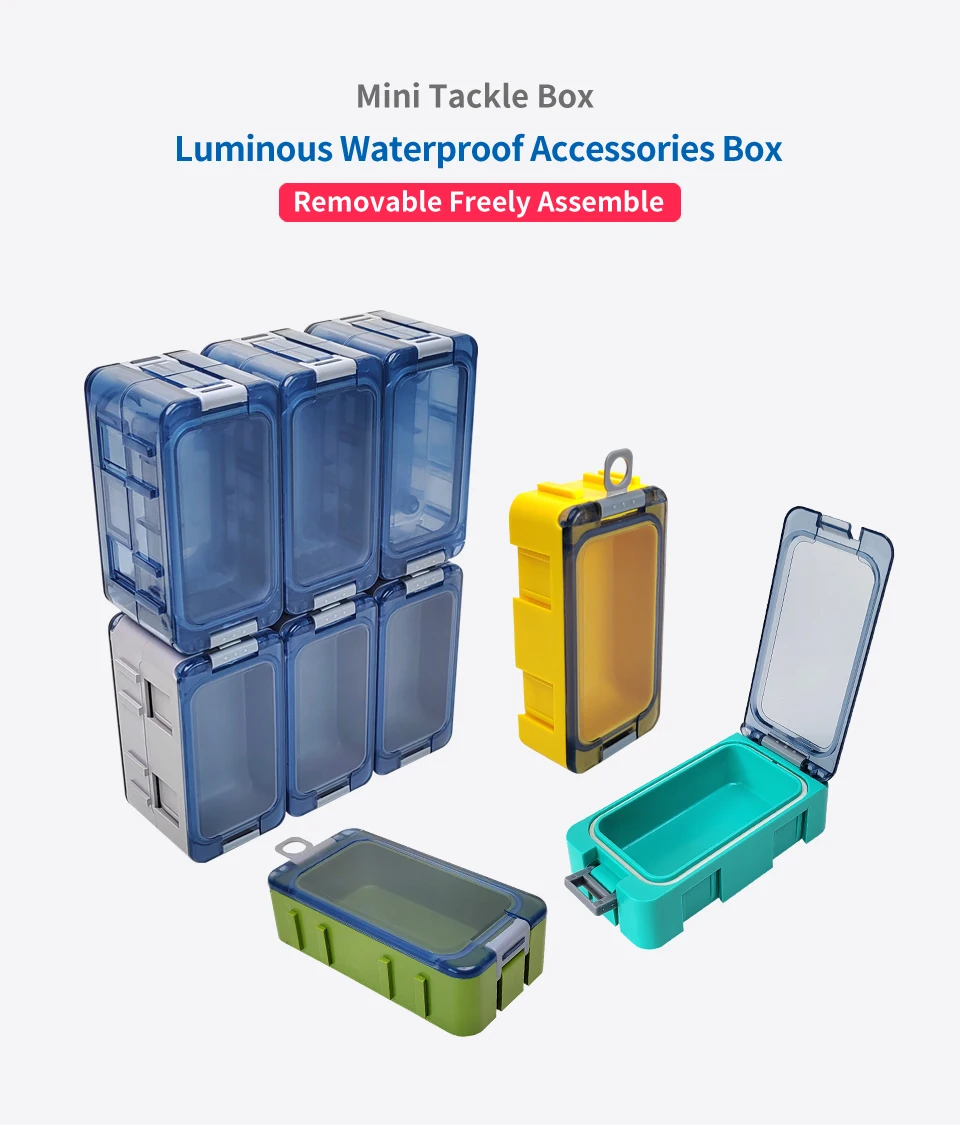 15 stücke Angelgerät Köder Lagerung Boxen Tragbare Köder Haken Organizer Mini Utility Lockt Angeln Box Meer Angeln Zubehör Box – Detail 1