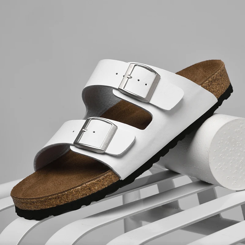 

Мужские сандалии, удобные шлепанцы с регулируемой пряжкой для мужчин, летние сандалии стельки из натуральной кожи, мужская обувь