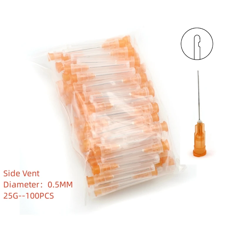 100Pcs Dental Endo Irrigation Needle Tip 25G/27G/30GA 30G End-Closed Side Hole Endo Syringe Root Canal Washing Needle Tip