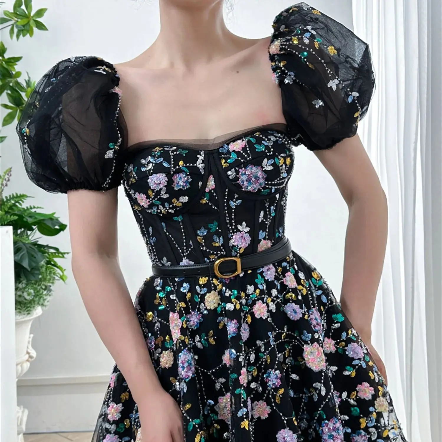 

Aileen Black Cocktail Dress Sweetheart Sequins Young Girls Dresses Elegant Luxury Jancember Evening Gown Wedding Prom Party Gala