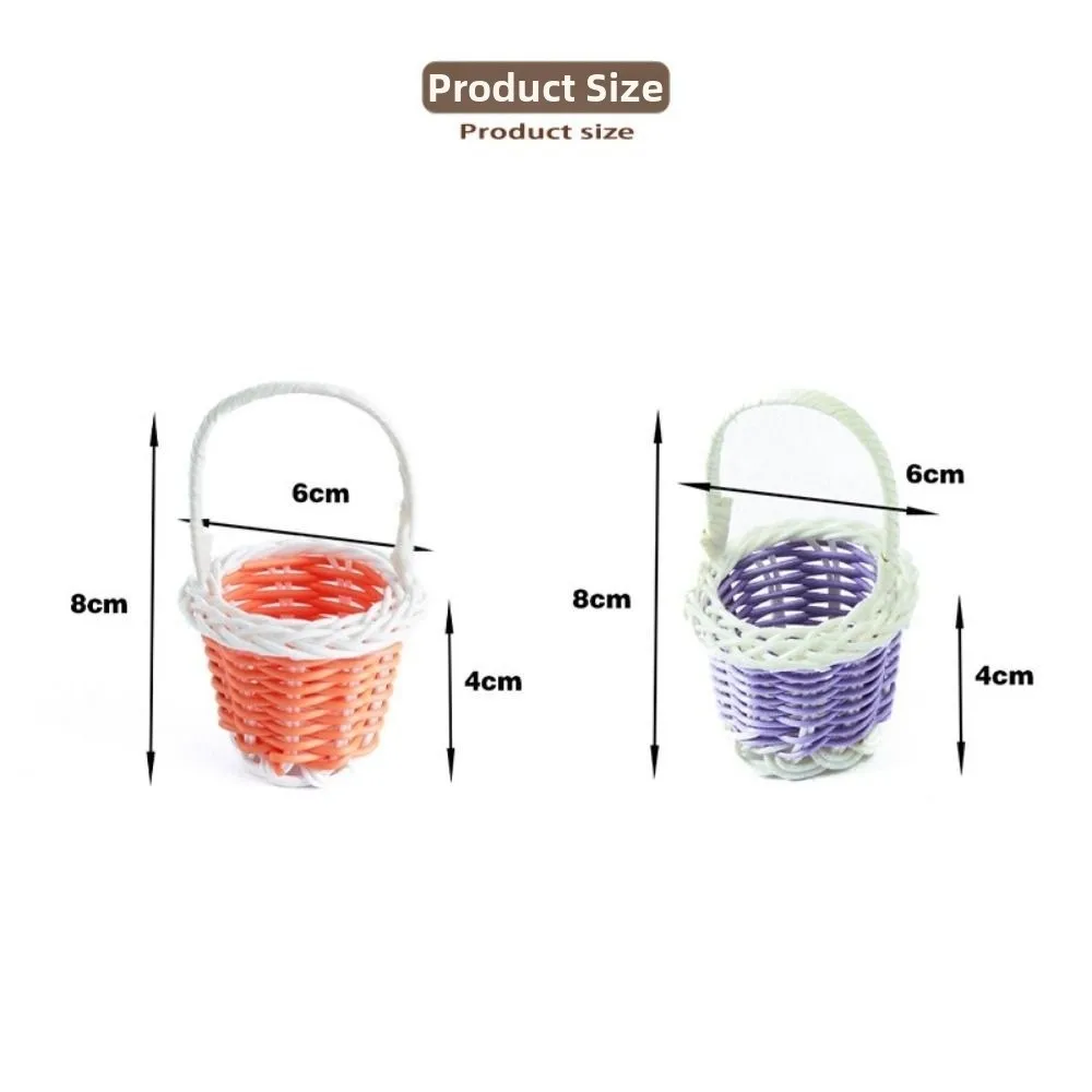Beautiful Handmade Flower Storage Basket Hand-Woven Round Shape Wicker Flower Basket Shopping Storage Hamper Basket