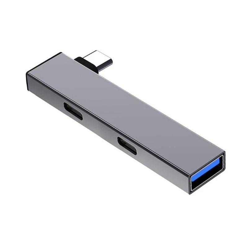  Speed Type C Hub Type C to 2Type C+USB Port Extension Adapter with USB3.0, USB2.0 Port for Universal Compatibility