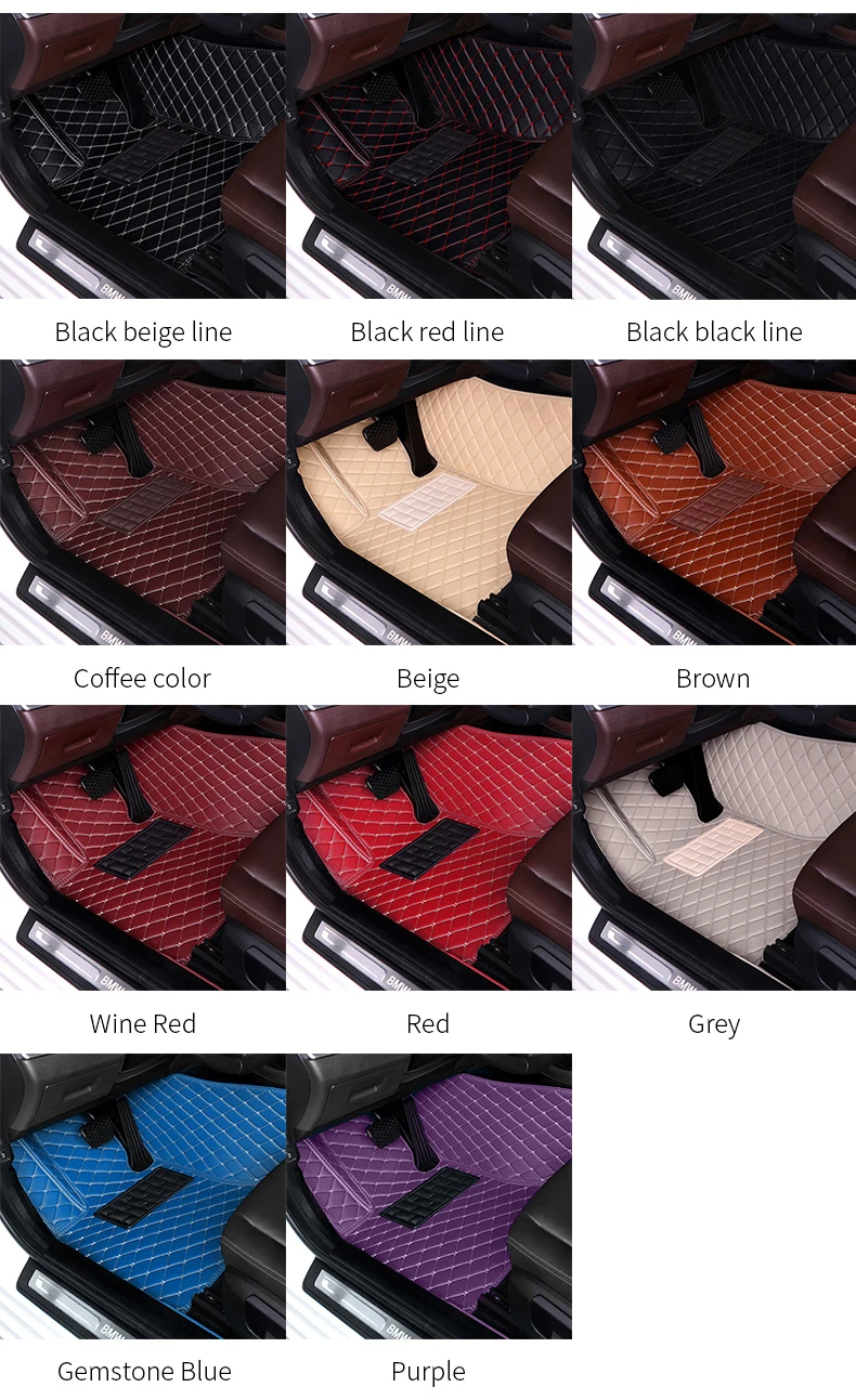 Custom Leather Car Floor Mats For Renault Scenic III 2010~2015 7 Seats Automobile Carpet Rugs Auto Foot Pads Interior