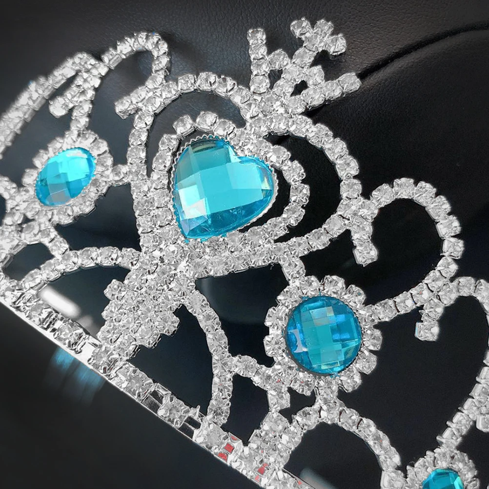 

Sparkling Crystal Kids Crown Rhinestone Tiara Hair Headdress Heart Shaped Lightweight Durable Eye-Catching Party Birthday