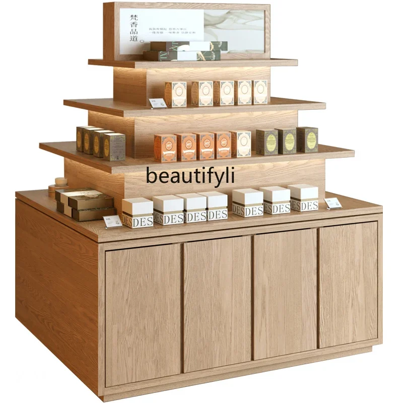 05 FG17Nakajima Counter Multi-layer Tea Shop Gift Display Cabinet Chinese Shelf Commodity Display Rack