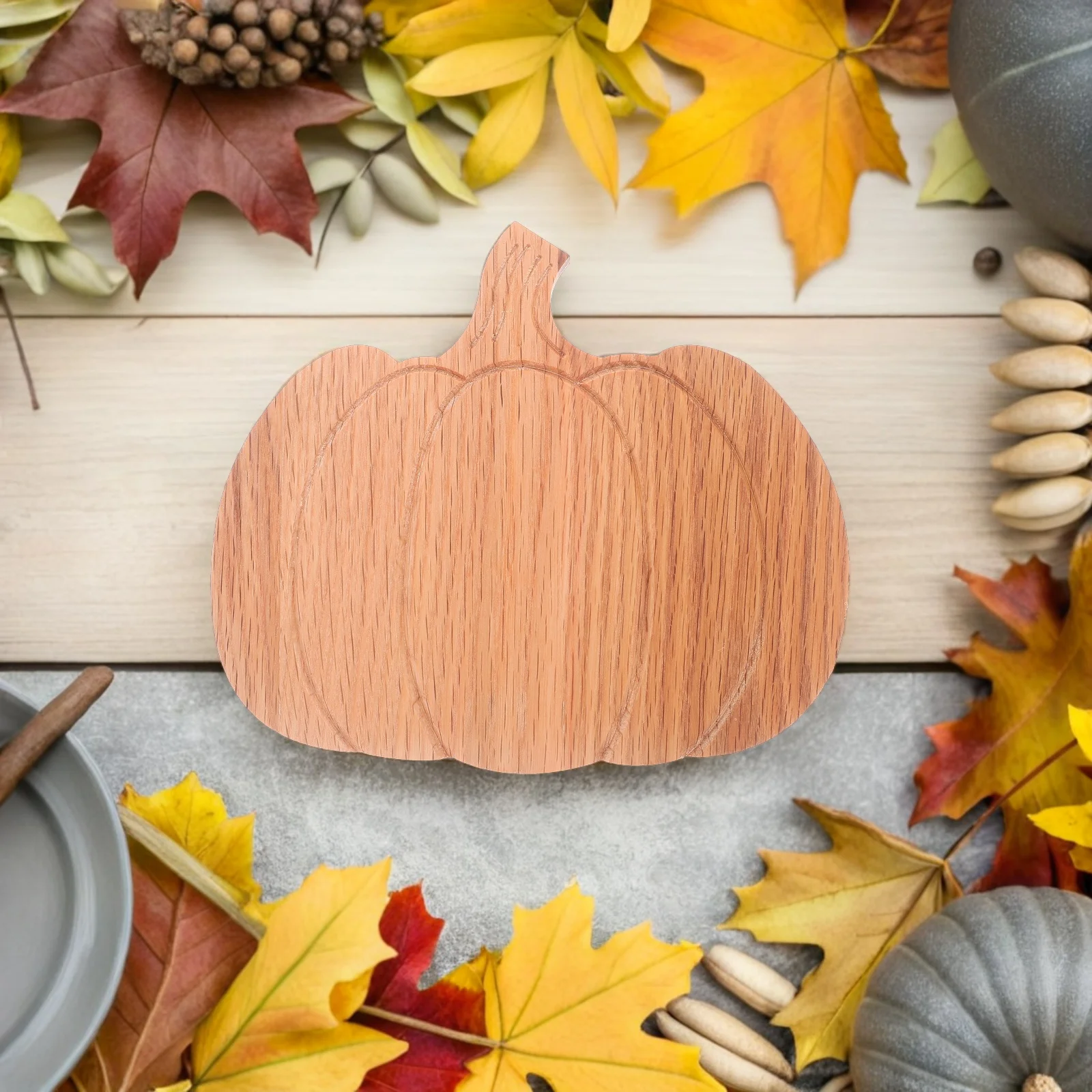 

Pumpkin Shape Cutting Board Halloween Charcuterie Serving Tray Wood Oak Small Space Saving Kitchen Home Farmhouse Boho