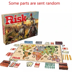 Classic Risk Interactive Card Table Game 1 Risk - Strategic Conquest Game -2 to 5 Players - Family Checkerboard Game -1 Year Old