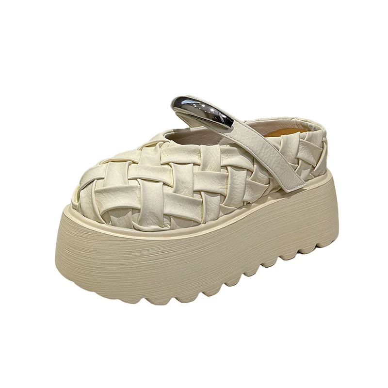 

Новые летние сандалии 2026 года на танкетке 9 см, женские пляжные шлепанцы, повседневные сандалии на высокой платформе, дышащие прогулочные тапочки