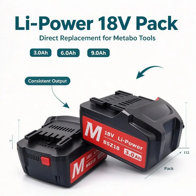 Cordless Tool Li-ion Backup Battery 18V 3.0Ah-9.0Ah Rechargeable Replacement Battery Pack Fit 625592000 625591000