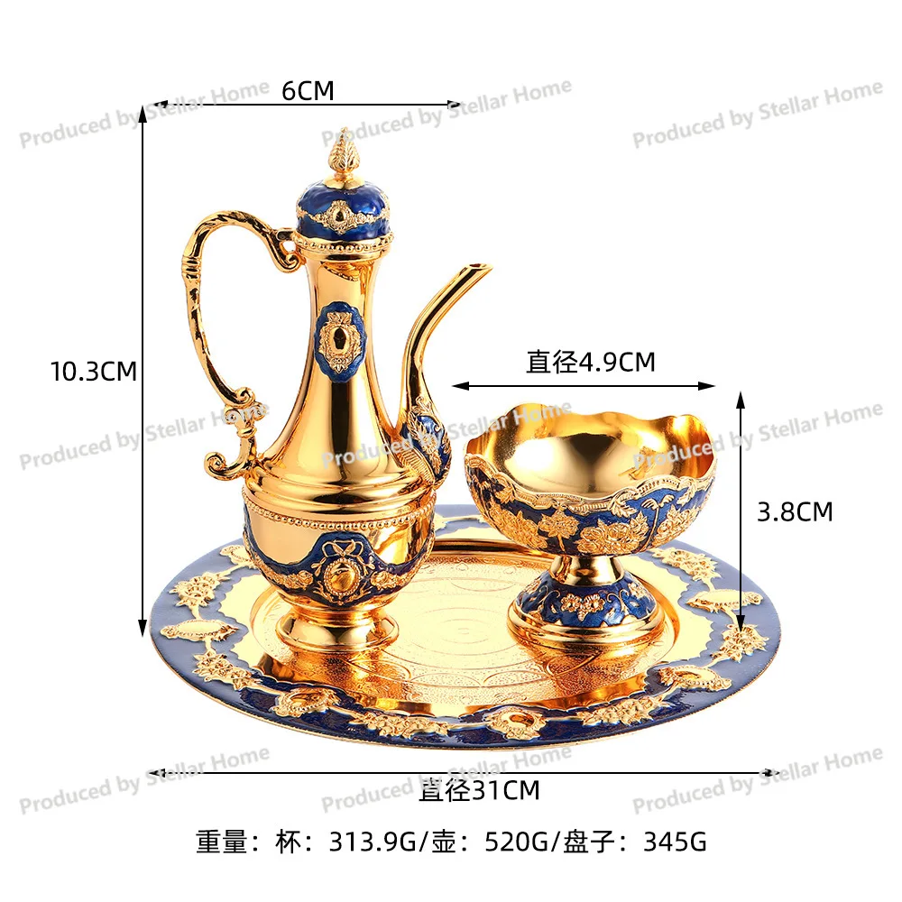 

Легкий роскошный металлический винный горшок в европейском стиле и набор бокалов для вина в стиле ретро, креативное украшение для домашнего клуба, винный набор, изысканный подарок