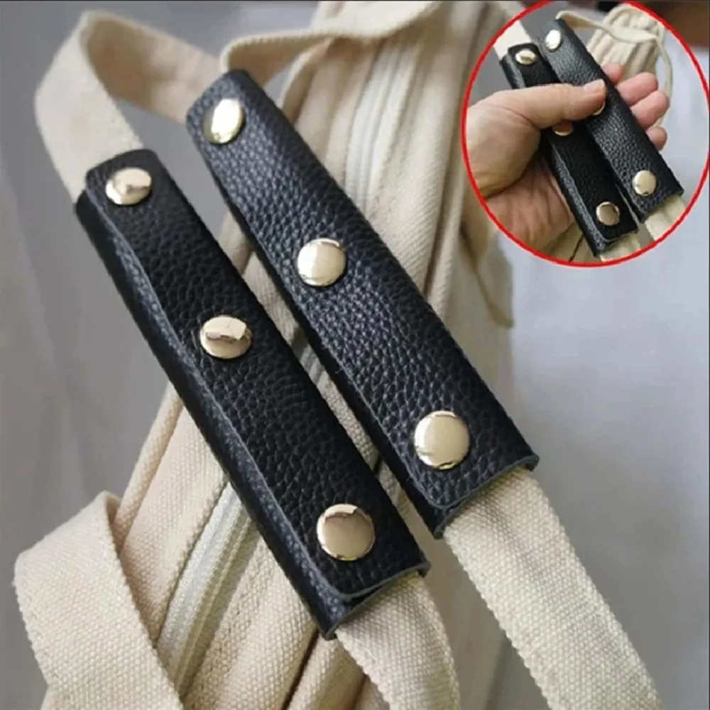 PU Leather Suitcase Grip Soft Anti-shock Design Luggage Bag Handle Wrap Solid Color Leather Handle Cover