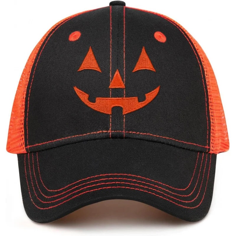 

Halloween Hat Ghost Pumpkin Baseball Hat Men's and Women's Black