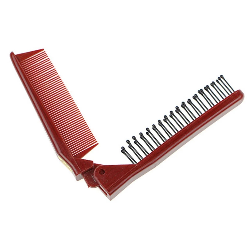 Portable Travel Folding Hair Brush Compact Pocket Hair Comb Double Headed Anti-static Combs for Women Men