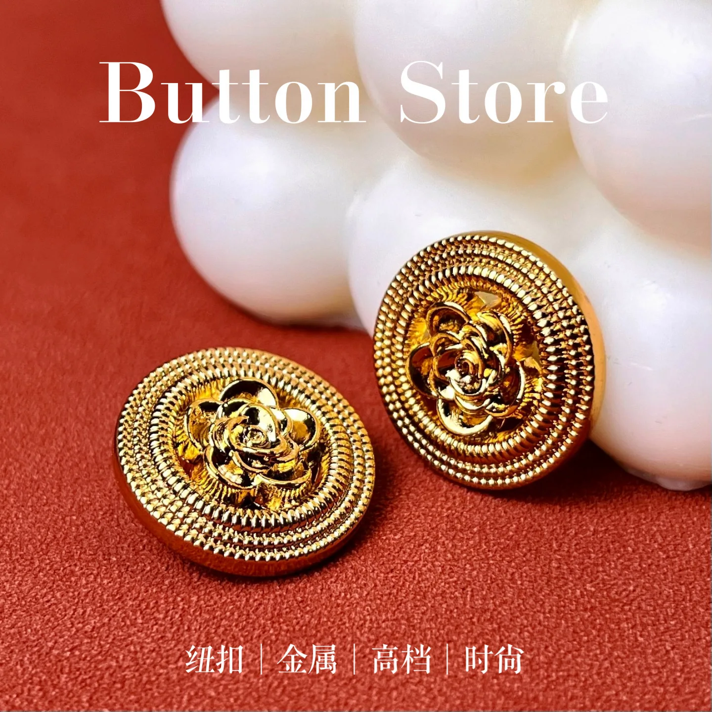 10PCS Vintage hollowed out rose camellia metal buttons small fragrant wind buttons coat coat buttons sweater women knitwear butt