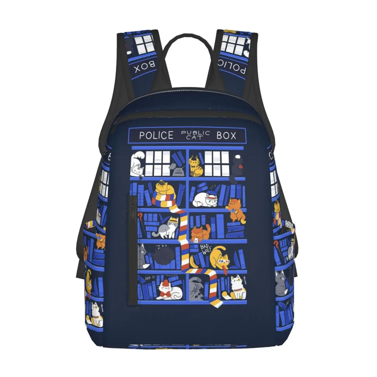 

Library Box Who Backpack Daypack Kids BookBag School Bag Shoulder Bags for Men Women