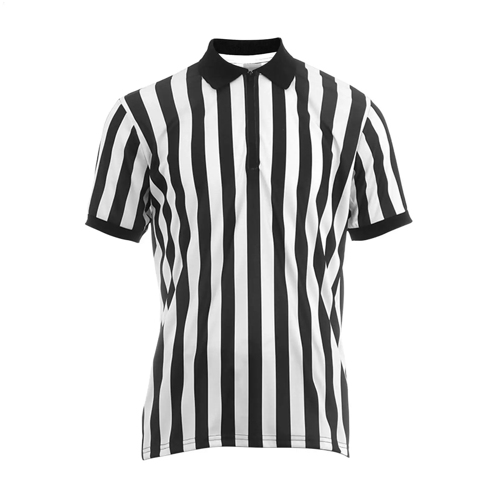 

Striped Referee Shirt Men Official Pro-Style Collar Referee Shirt Gym Sporting Soccer Basketball Goods Collared Referee Shirts ﻿