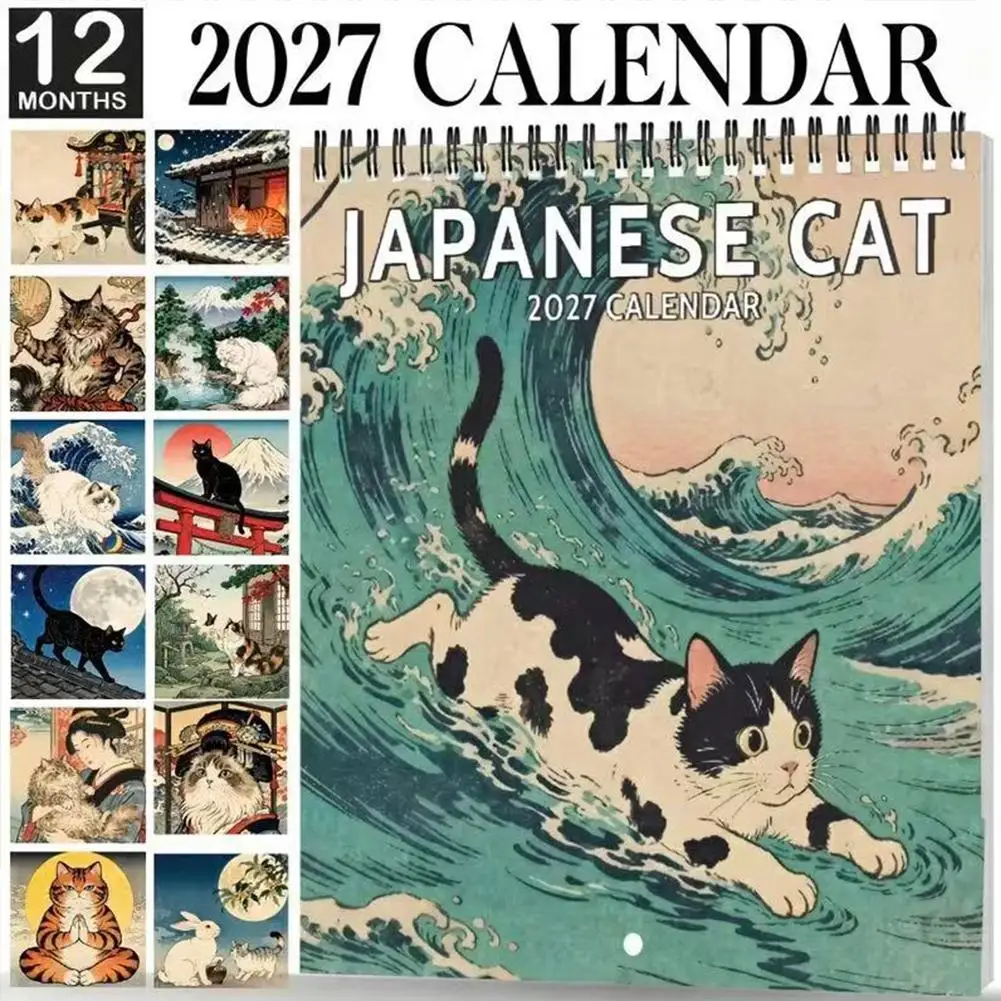 Whimsical Cat Art Illustrations Cute Animal Cat Wall Calendar Famous Painting Cat 2027 Calendar For Cats Lovers New Year Gifts