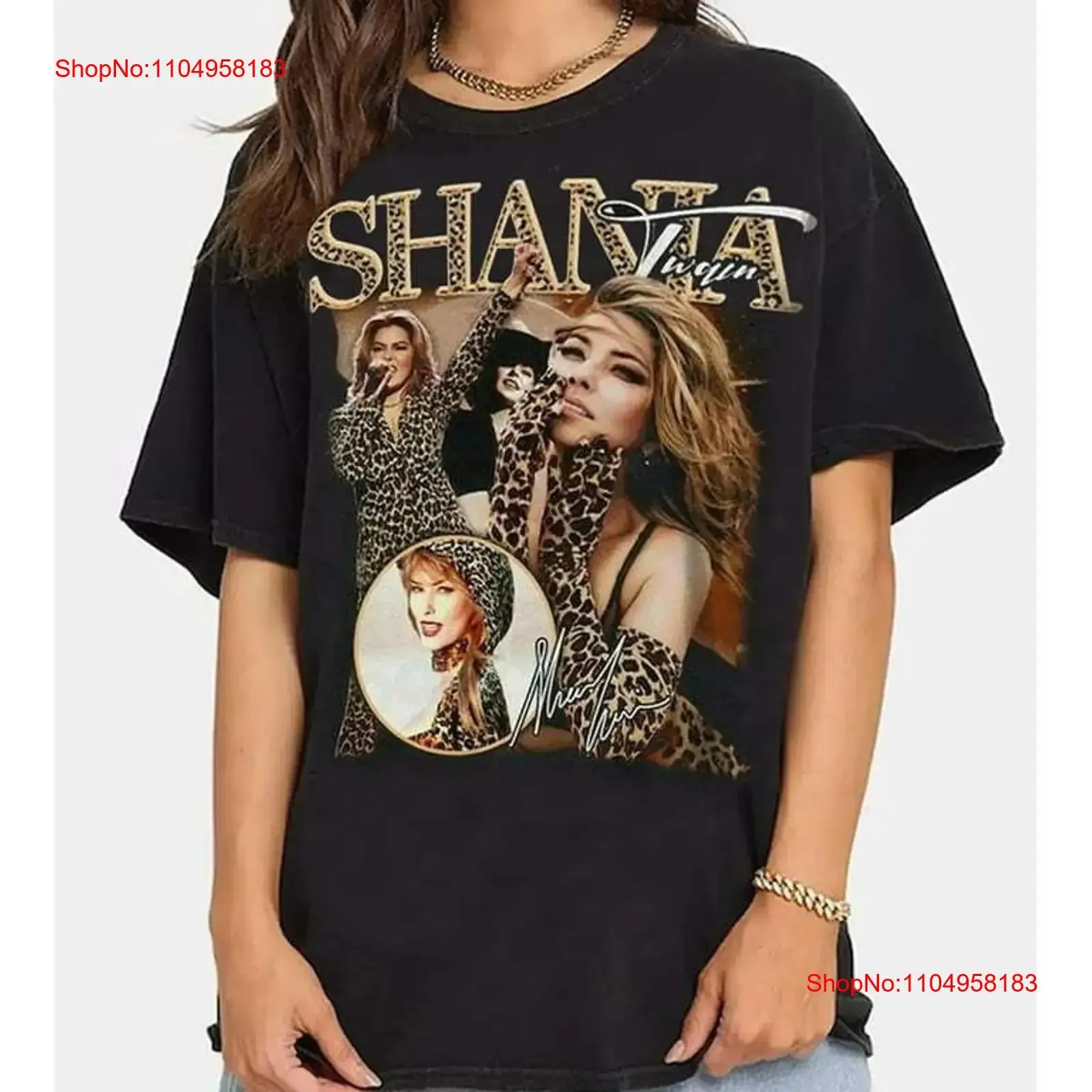 Retro Shania Twain Music Tour 2024 Print T Shirt AHN00113 vintage Washed fashion designer clothes Stylish Breathable Stretched