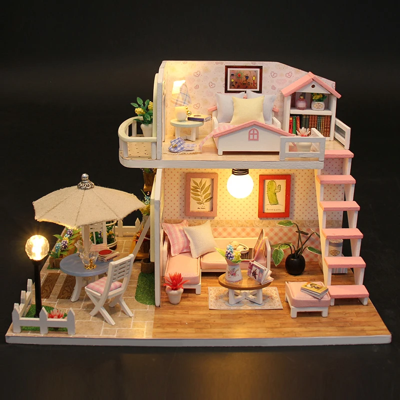 Creative handmade DIY 3D puzzle, pink doll house, children's toys, girls, teenagers, adults, 12+birthday gifts