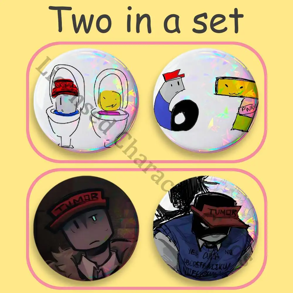 A-Andrew B-BadT-Things Ivan Andrew Badges 25 32 44 58 75 mm Round Pin Itabag Decoration Collect Gifts Brooch 2-Piece Set