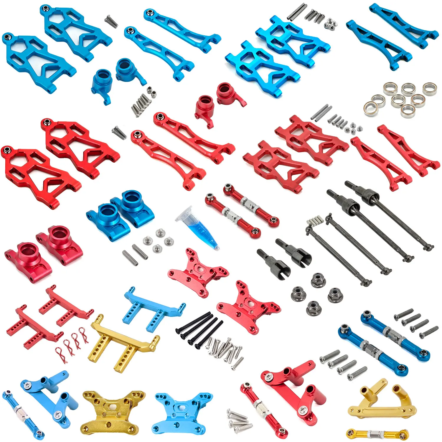 Upgrade Metal Front & Rear Suspension,Wheel Hubs,Bearing,Steering Rob,Aluminum Parts For SCY16101,16102Pro,16104,SG116,Q130 ect