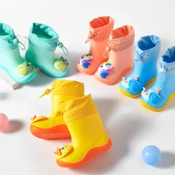 Children Rain Boots Waterproof Non-slip Rubber Boots PVC Cartoon Cute Water Shoes for Boys Girls Outdoor Casual Rain Shoes 아기장화