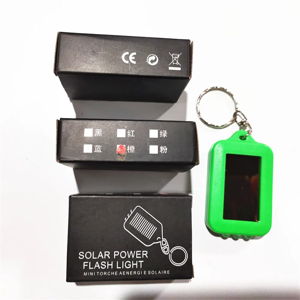 Portable Mini LED Flashlight Keychain Light Solar Rechargeable Outdoor Camping Hiking Emergency Keyring Flashlight