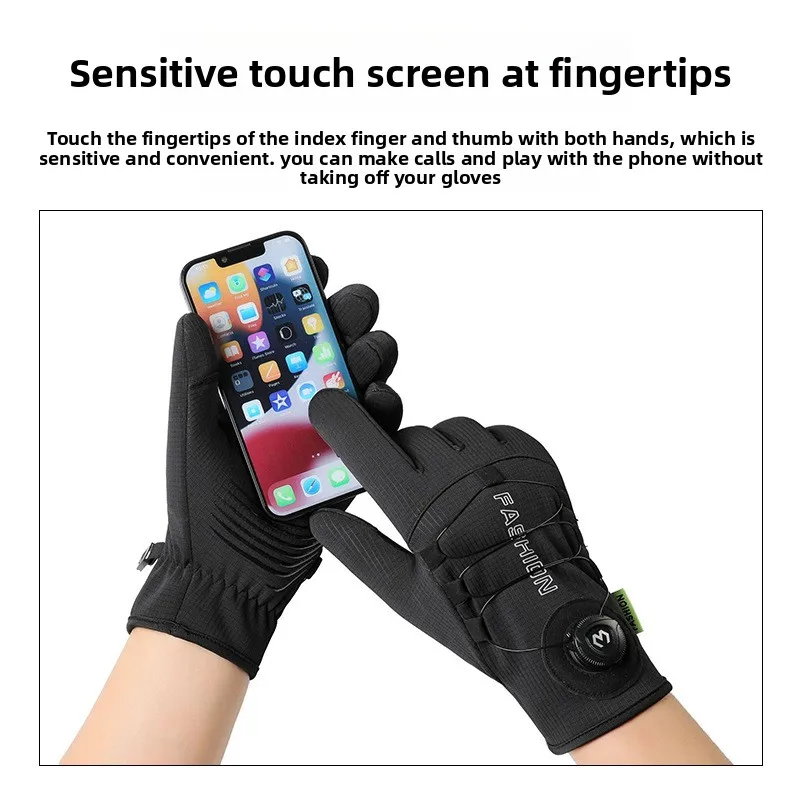 남성 여성을위한 겨울 따뜻한 장갑 확장 두꺼운 방풍 및 방수 스포츠 터치 스크린 스키 사이클링 장갑 MTB 장갑