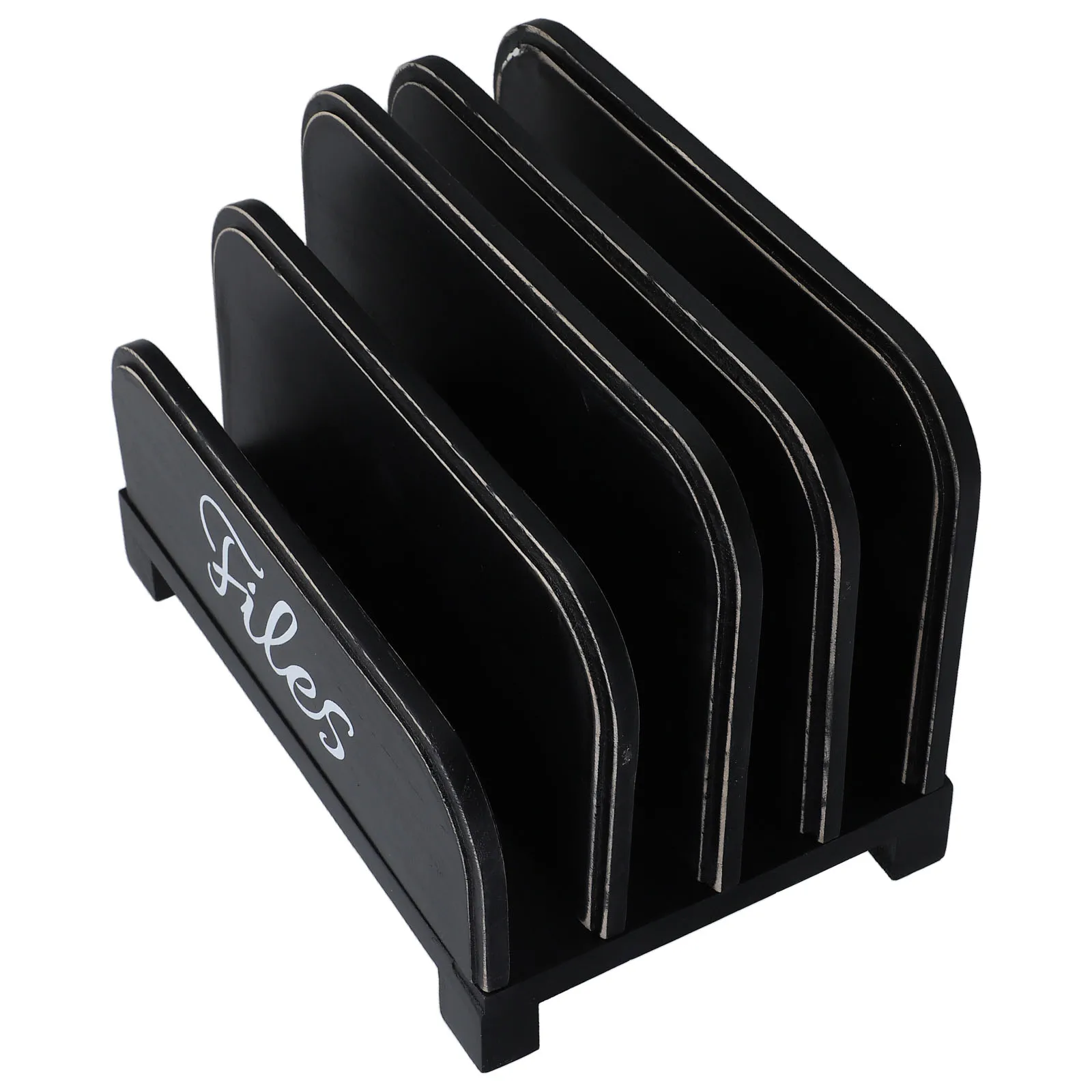 

File Storage Rack Countertop Organizer Bill Filing for Desktop Office Flat Wood Accessories Document