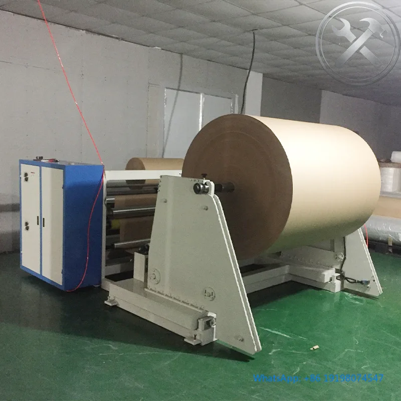 

Sp d Automatic Kraft Pap r Slitting And R winding Machin Roll Mat rial Cutting Machin