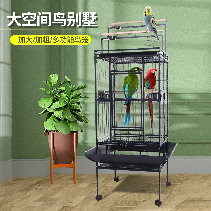 Manufacturer wholesale, luxury villa large parrot cage breeding cage splash-proof parrot cage, interactive