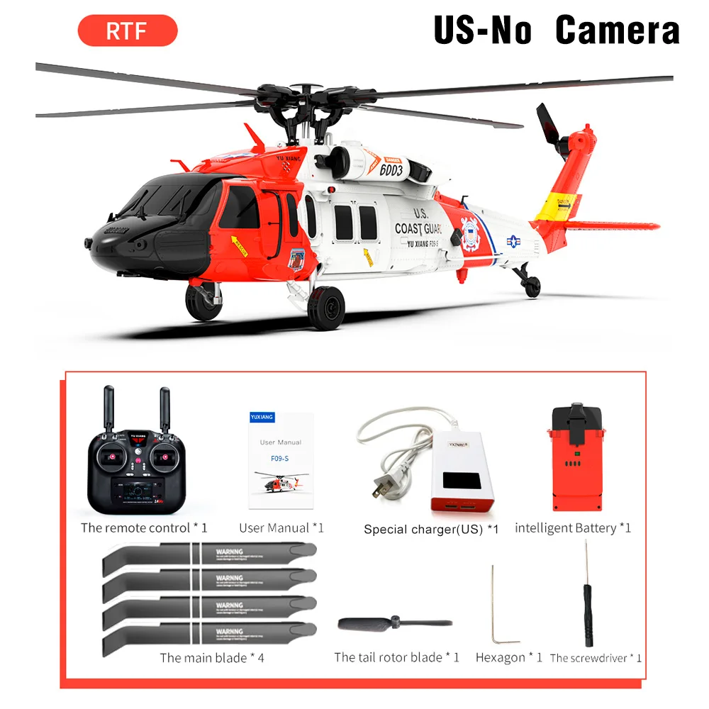 YXZNRC RC Helicopter F09-S 2.4G 6CH Gyro GPS Optical Flow Positioning 5.8G FPV Camera Dual Brushless Motor RC Aircraft