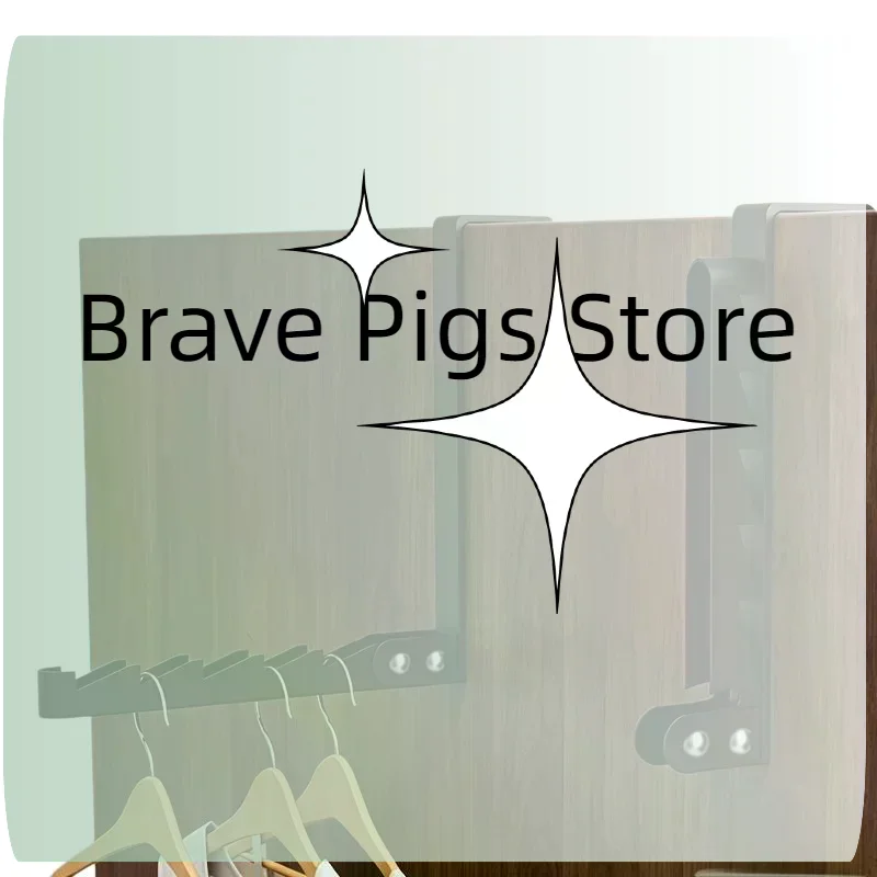 1Pcs Rustproof 5 Grooves Door Organizer Rack Collapsible Hooks Over-Door Coat Rack Creative Space-Saving Drying Laundry Rack