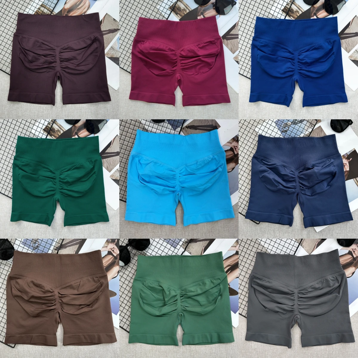 Women Gym Shorts Workout Scrunch Butt Seamless Leggings Seamless Yoga Leggings Bicycle Running Sportswear Fitness Sports Shorts