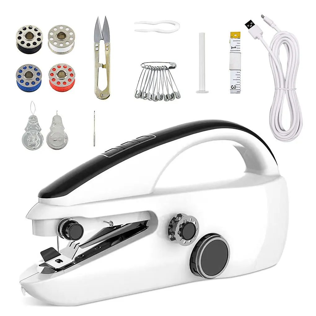 Hot! 1PC Mini Sewing Machine Handheld Mending Machine Plastic 2 Speed Single Thread Stitching Electric Sewing Tools Dropshipping